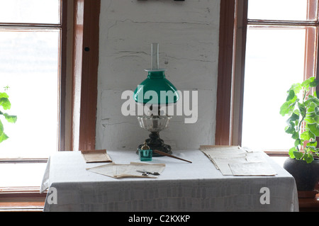 Interior of Lenin`s house in siberian urban-type settlement Shushenskoye where communist leader Vladimir Lenin was in exile Stock Photo